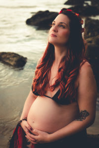 Embarazo en la playa de Rodiles, Asturias.